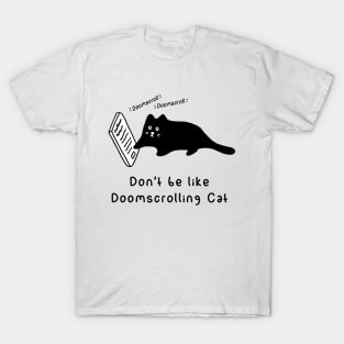 Doomscrolling Cat (White) T-Shirt